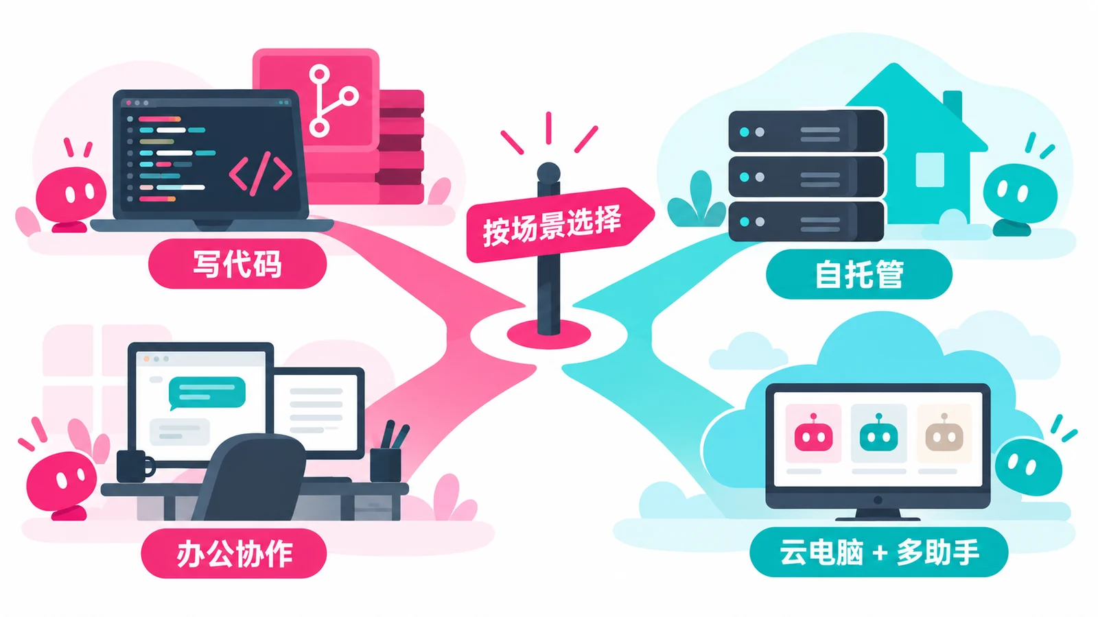 按任务选择云端或已授权的自托管环境
