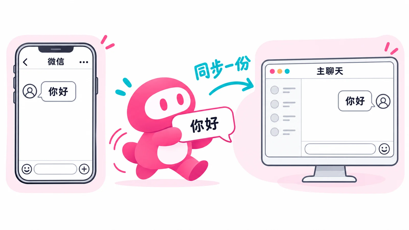 微信消息处理后同步回主会话
